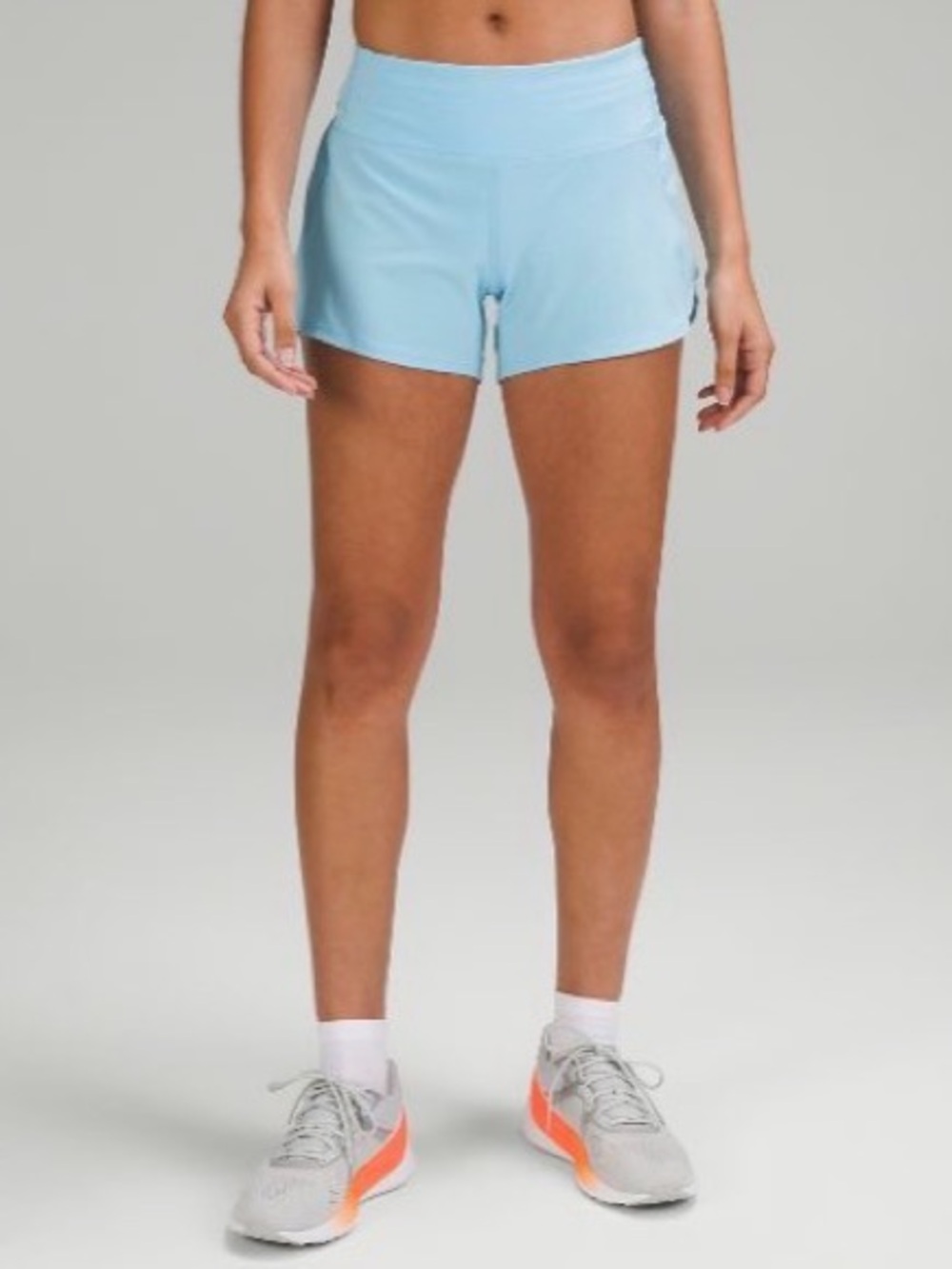 Lululemon Speed Up Mid Rise Lined 4”Shorts Blue Chill Sz8